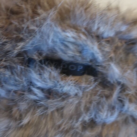 Womens Scoop NYC Brown Hooded Rabbit Fur Vest S - Picture 8 of 9